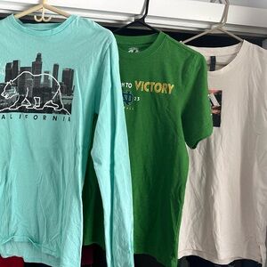 Three-Pack long sleeve Mint,  short sleeve Kelly Green & Cream